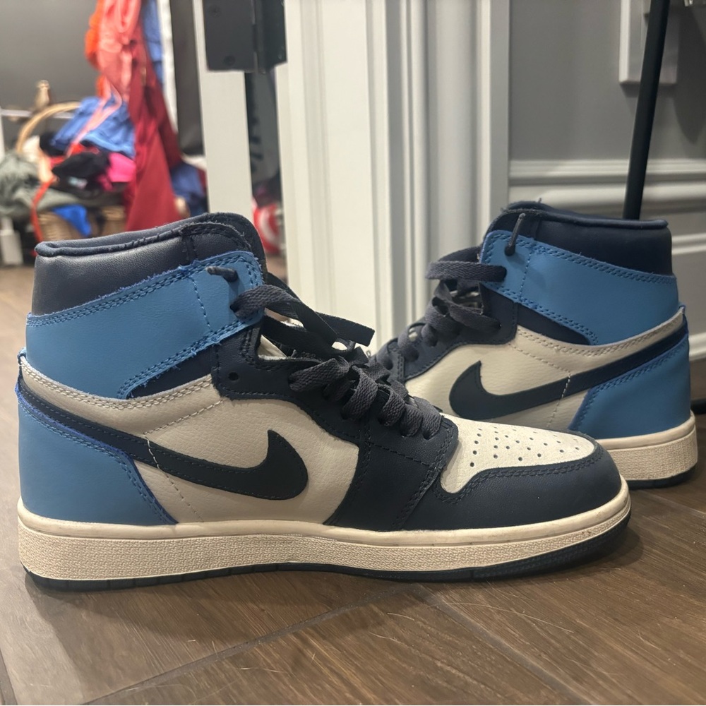 Nike Blue and White High-Top Sneakers